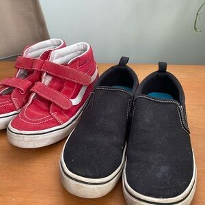 Big Boys Vans Size 3- Red Velcro hi tops